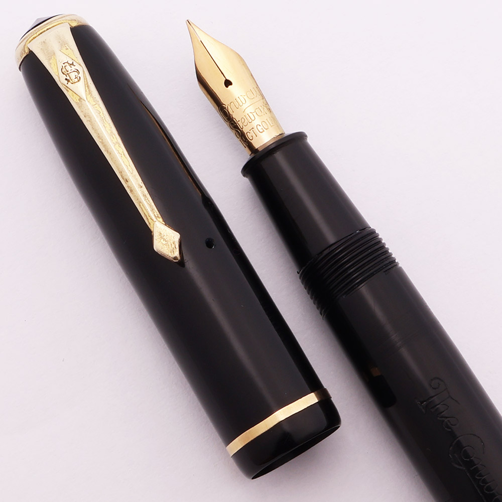 Conway Stewart 28 Fountain Pen (1950s) - Black w GT, Lever Filler